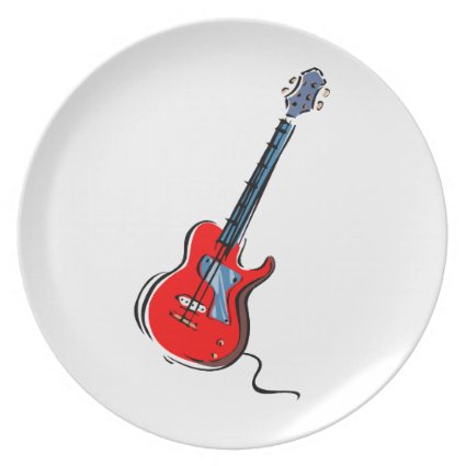 guitar single cutaway music design b red.png dinner plates