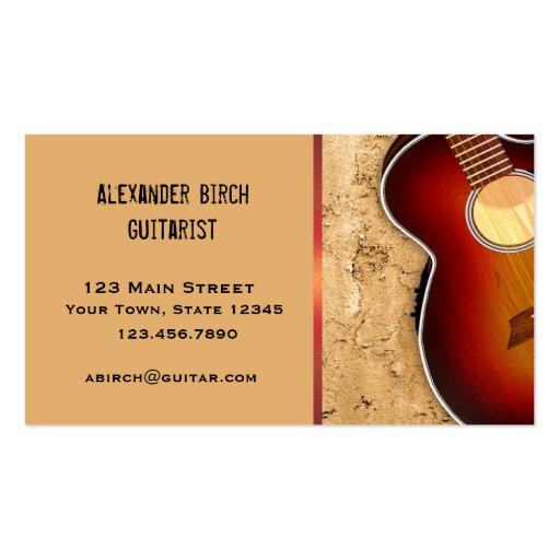 Guitar, Stone Wall Business Cards