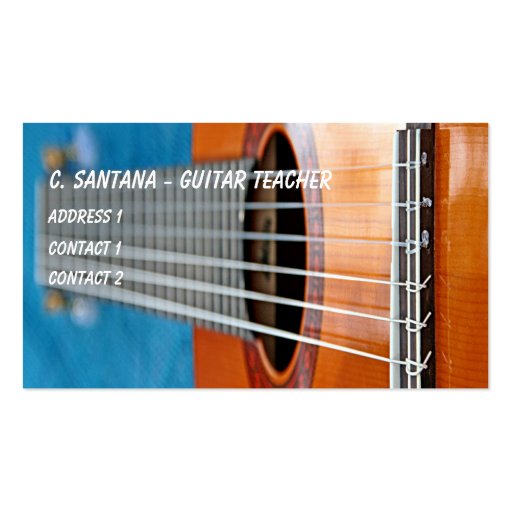 Guitar strings closeup business card template (front side)