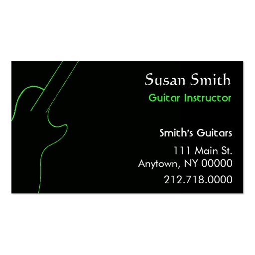 Guitar Teacher Business Card