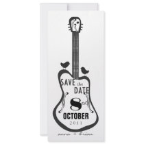 Guitar with Love Birds Personalized Announcements