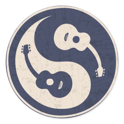 Guitar Yang -blue Stickers by kbilltv