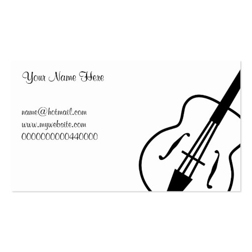 Guitar, Your Name Here, Business Card Templates (front side)