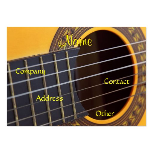 Guitarist Business Card Template (front side)