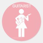 Guitarist-chick-color Stickers