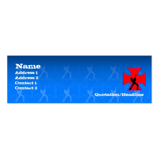 Guitarist Cross - Skinny Business Cards (front side)