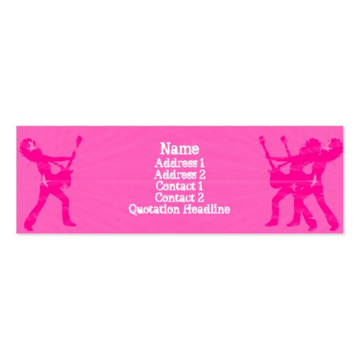 Guitarist Pink  - Skinny Business Card (front side)