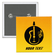 Guitarra acústica amarillo-naranja pins