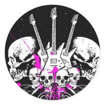 guitars and skulls stickers