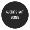guitars not bombs stickers