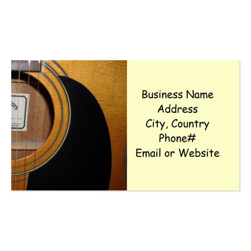 Guitars Sensational Music Business Card Templates (back side)