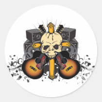 Guitars Speakers and Skull stickers