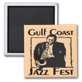 GulF Coast Jazz Fest 2 Inch Square Magnet