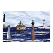 Gulf Coast Lighthouses poster print