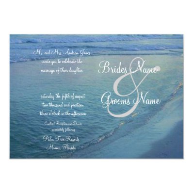 Gulf Coast Wedding Invitation 5" X 7" Invitation Card