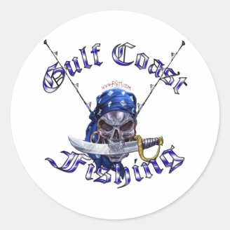GulfCoast Fishing Pirate Sticker