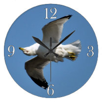 Gull Flying Upside Down Funny Wildlife Photography Clocks