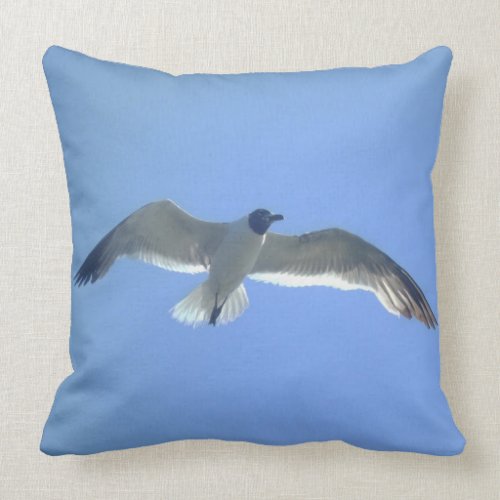 Gull in Flight American MoJo Pillow throwpillow