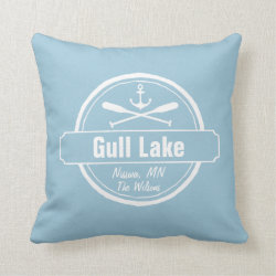 Gull Lake Minnesota anchor, paddles town and name Pillow
