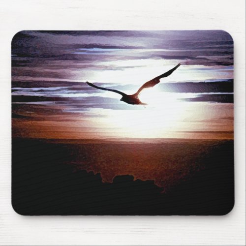 Gull Sunset Mousepad mousepad