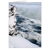 Gullfoss icebound at distance cards