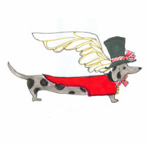 Gulliver's Angel Dachshund Christmas Ornament Photo Cut Outs