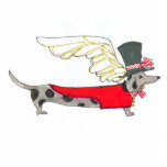 Gulliver's Angel Dachshund Christmas Ornament Photo Cut Outs