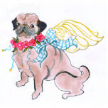 Gulliver's Angels Pug Ornament Cut Out