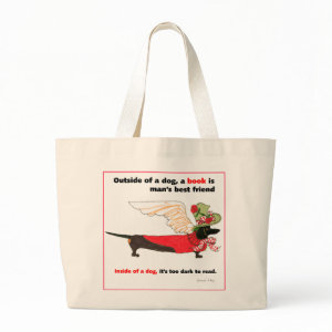 Gulliver's Black Dachshund Book Angel bag