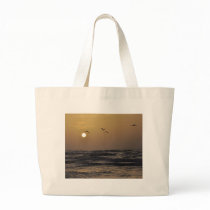 Gulls and Sunset on Texas Coast Canvas Bags