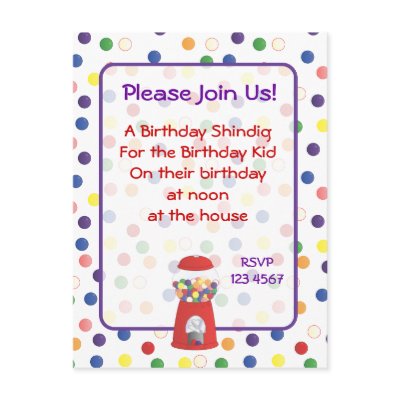 Gumball Invite Post Cards by candystore