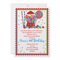 Gumball Machine and Candy Invitation