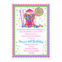 Gumball Machine and Candy Invitation invitations