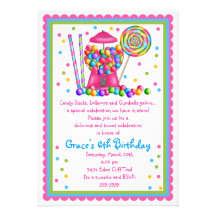 Gumball Machine and Candy Invitation