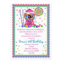 Gumball Machine and Candy Invitation invitations