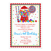 Gumball Machine and Candy Invitation invitations