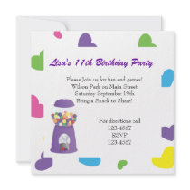 Gumball Machine and Hearts invitations by candystore Gumball Machine and Hearts invitations