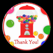 Gumball Machine Birthday Party Thank You Stickers stickers
