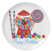 Gumball Machine Birthday Plate