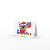 Gumball Machine Candy Lollipop Greeting Card