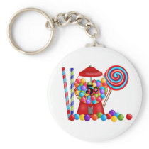 Gumball Machine Candy Lollipop Keychain