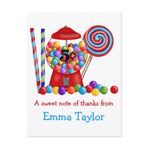 Gumball Machine Candy Lollipop postcard