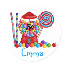 Gumball Machine Candy Lollipop Sticker