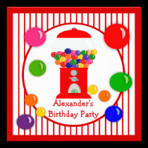 Gumball Machine Children's Birthday Invitations invitations