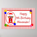 Gumball Machine Happy Birthday Banner Poster