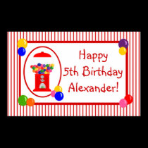 Gumball Machine Happy Birthday Banner Poster posters