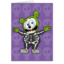 Gummibär Skeleton Halloween Card