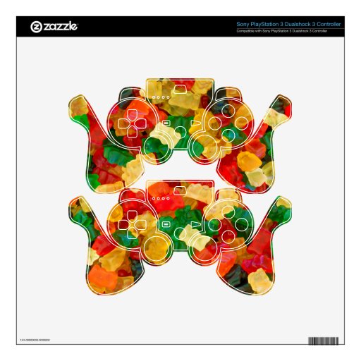 Gummy Bear Rainbow Colored Candy PS3 Controller Decals Zazzle