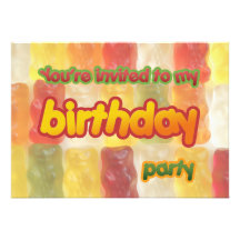 gummy bears birthday invitation