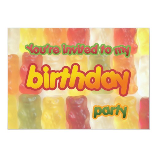 gummy bears birthday invitation | Zazzle
